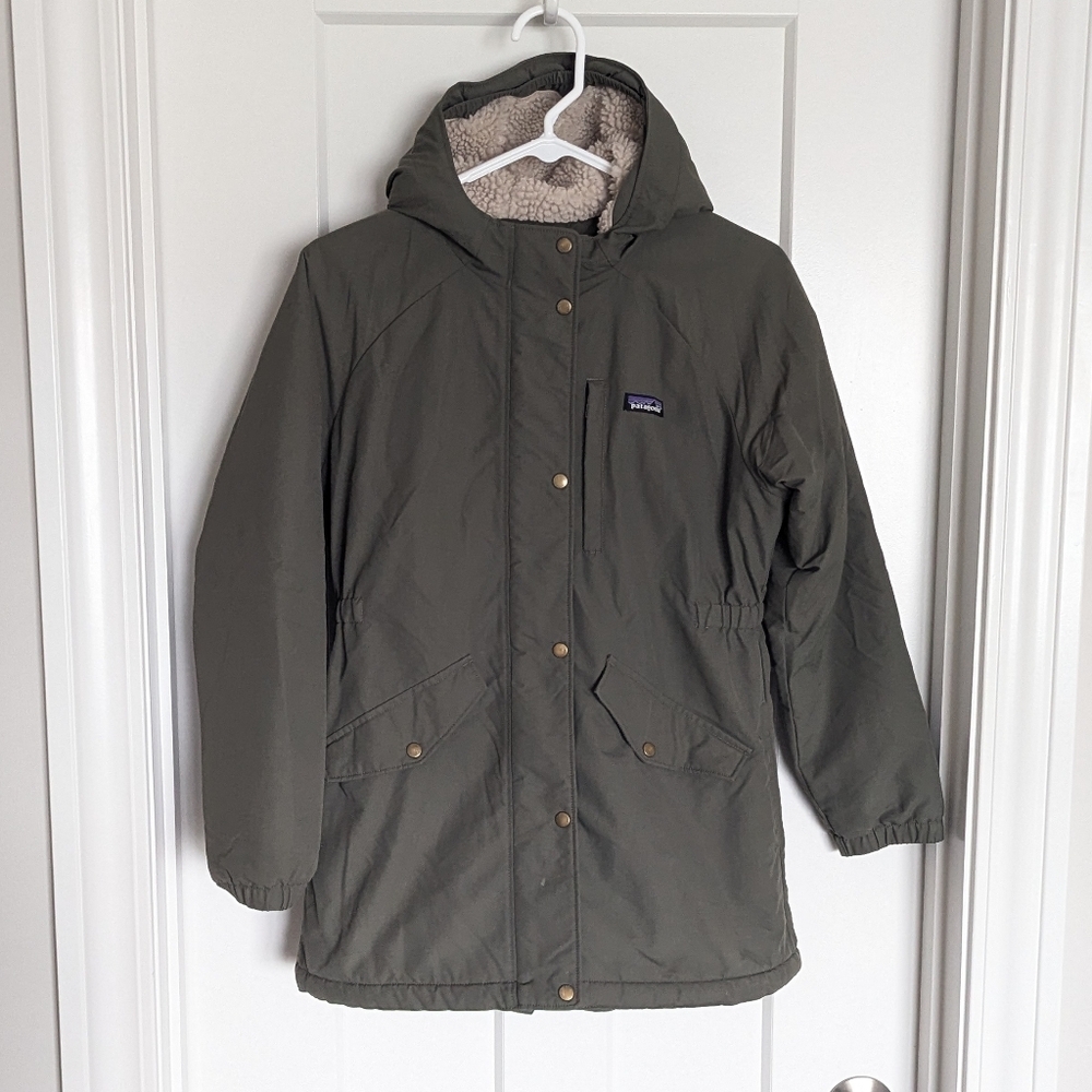 Patagonia Girls Isthmus Insulated Parka - Green sz XL 14
